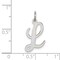 Sterling Silver Medium Script Initial Letter L Charm Jewerly 18mm x 8mm